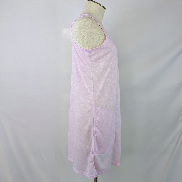 Life Is Good Sleep Shirt Nightgown Sleeveless  Pockets Flower Print Pink M NWT - Picture 5 of 12